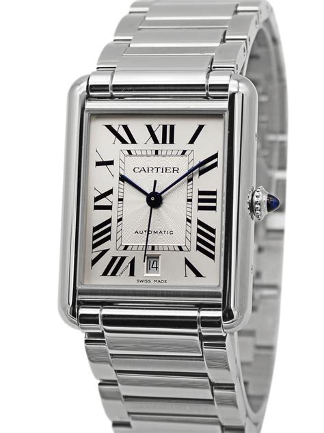 cartier must automatic|cartier automatic stainless steel watch.